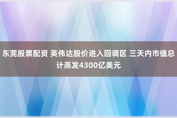 东莞股票配资 英伟达股价进入回调区 三天内市值总计蒸发4300亿美元